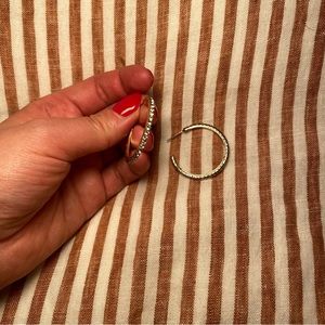 Anthropologie Pavé Gold Hoop Earrings (LOST THE BACKINGS)